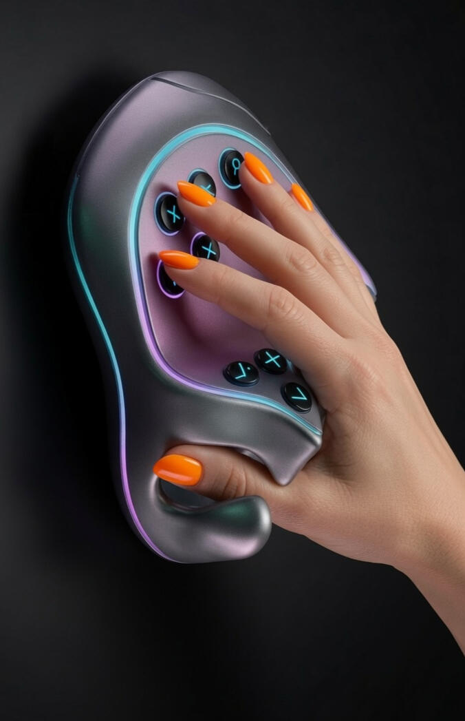 Hand in the HAWK mouse - AI generated concept image based on real working prototype